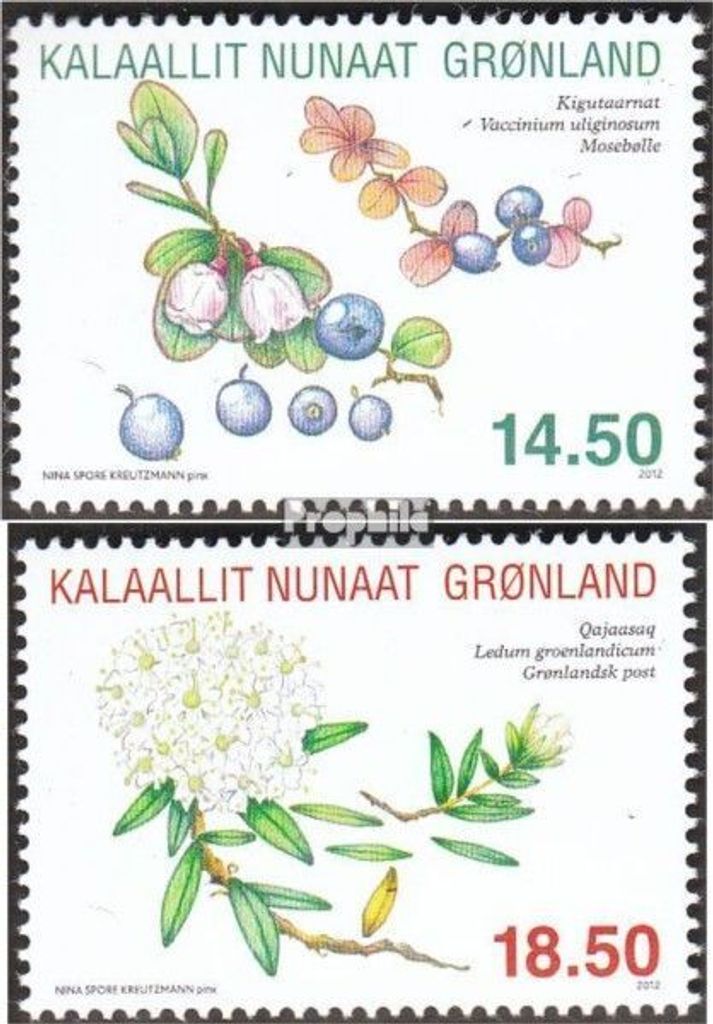 Briefmarken Dänemark - Grönland 2012 Mi 603-604 (kompl.Ausg.) postfrisch Einheimische Gewürzpflanzen