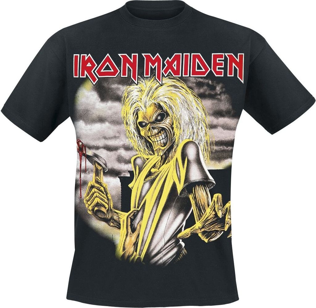 Iron Maiden T-Shirt Herren Killers schwarz Band-Merch, Bands 100% Baumwolle S