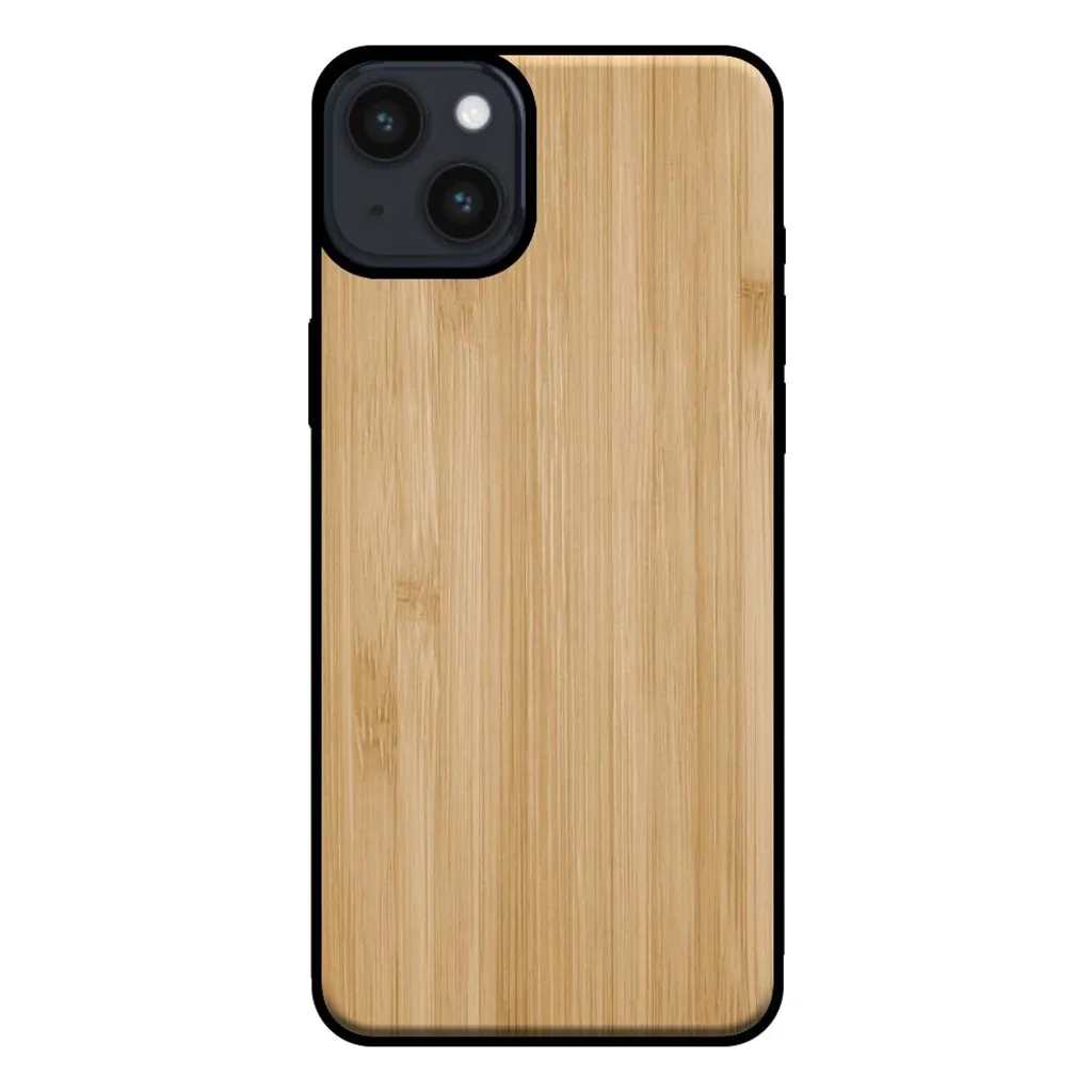 Cover iPhone 14 Plus Wood Look - Custodia Smartphonica Bambù Marrone