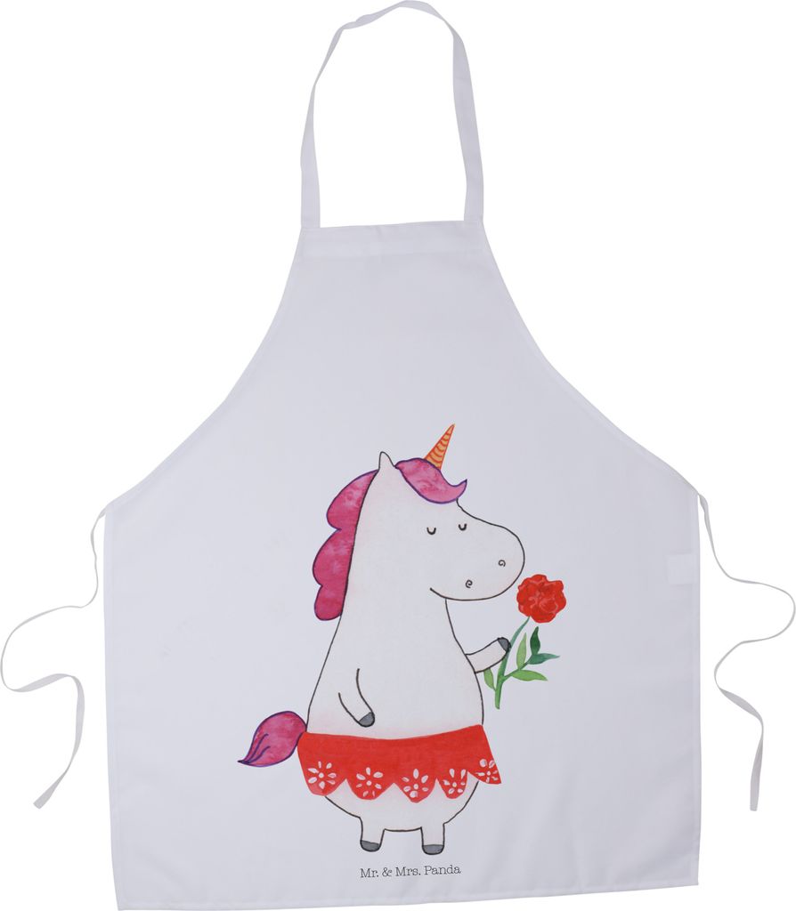 Mr. & Mrs. Panda Schürze Einhorn Dame - Weiß - Geschenk, Einhörner, Frau, Freundin, Kochschürze, Trennung, Bachelor, Unicorn, Grill, Küchenzub...