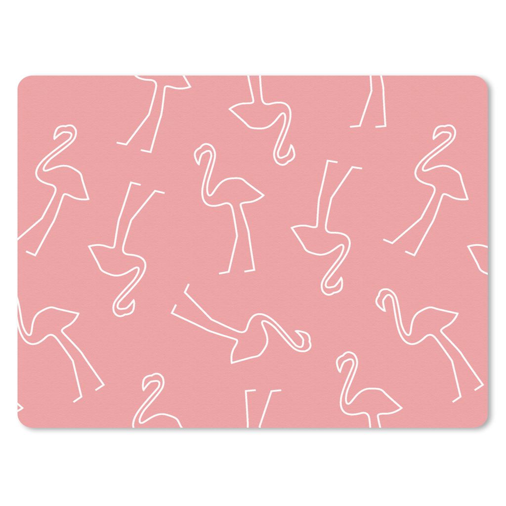 MuchoWow Mauspad Mousepad Flamingo - Linienkunst - Rosa - Muster 23x19 cm - Mousepads - Maus Mat - Pad - Mausunterlage - Schreibtischunterlage - ...