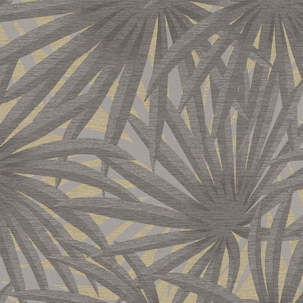 Livingwalls Palmentapete Metropolitan Stories tropische Tapete Said Marrakesch Vliestapete grau gold 10,05 m x 0,53 m