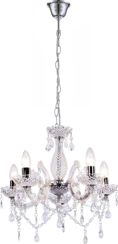 Lampadario Toolight EBT004-5CP Trasparente: Eleganza Glamour a 5 Luci