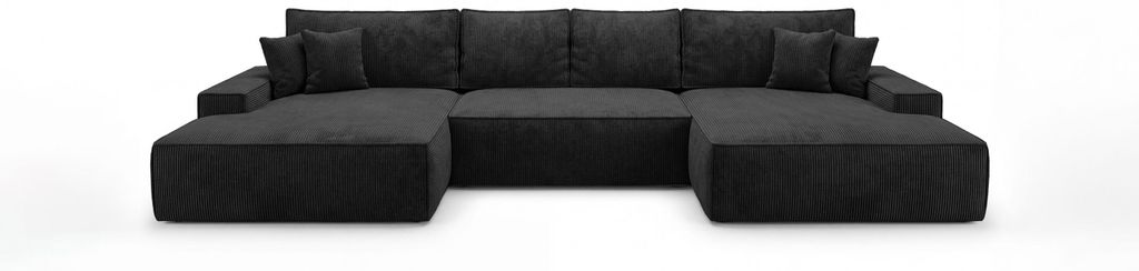 CORNERO Ecksofa mit schlaffunktion VERONA U-Form schwarz Produktbild 