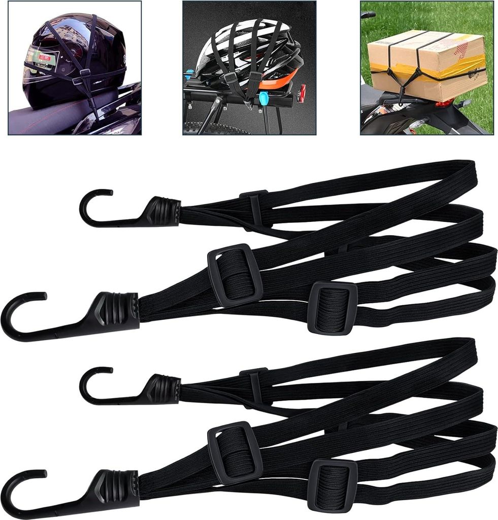 2 Stš¹cke Gep?ckspanner, Expander mit Haken, Spanngurte mit Haken, Spanngurte Kurz Mit 4 Schiebeschnalle, Spanngurt Fahrrad, Gep?cktr?ger ?Spanng...