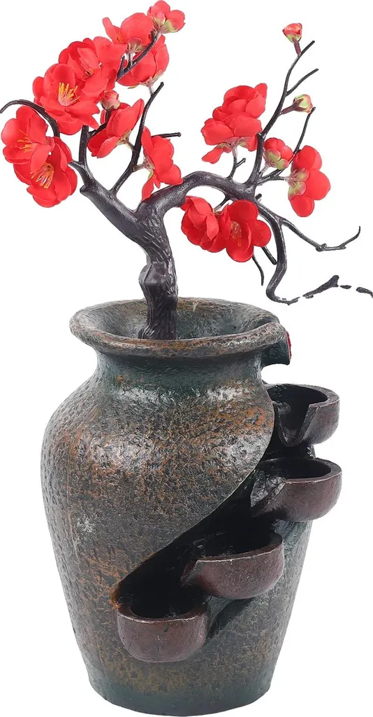 Fontaine intérieure décorative vase marron : objet bien-être et zen