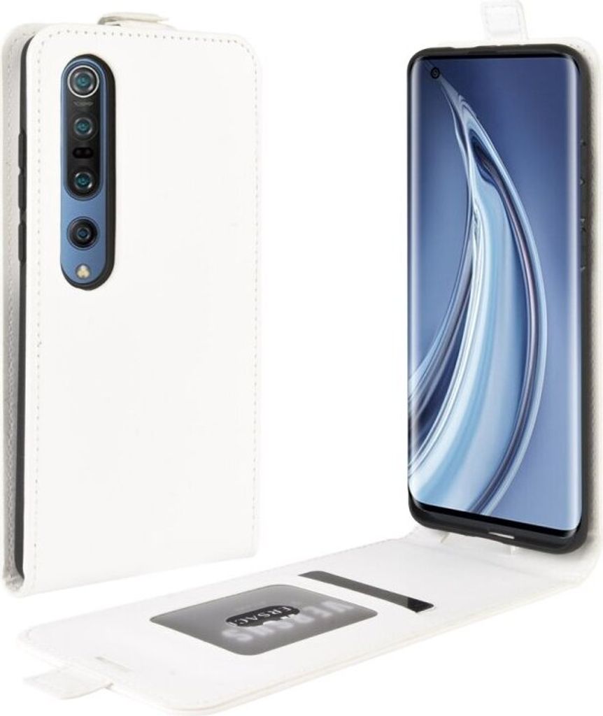 Flip Case Handyhülle für Xiaomi Mi 10 Vertikal Schutzhülle Tasche Cover Weiß Bumper Smartphone Kartensteckplatz-Kreditkarte-Geldscheine EC-Kart...