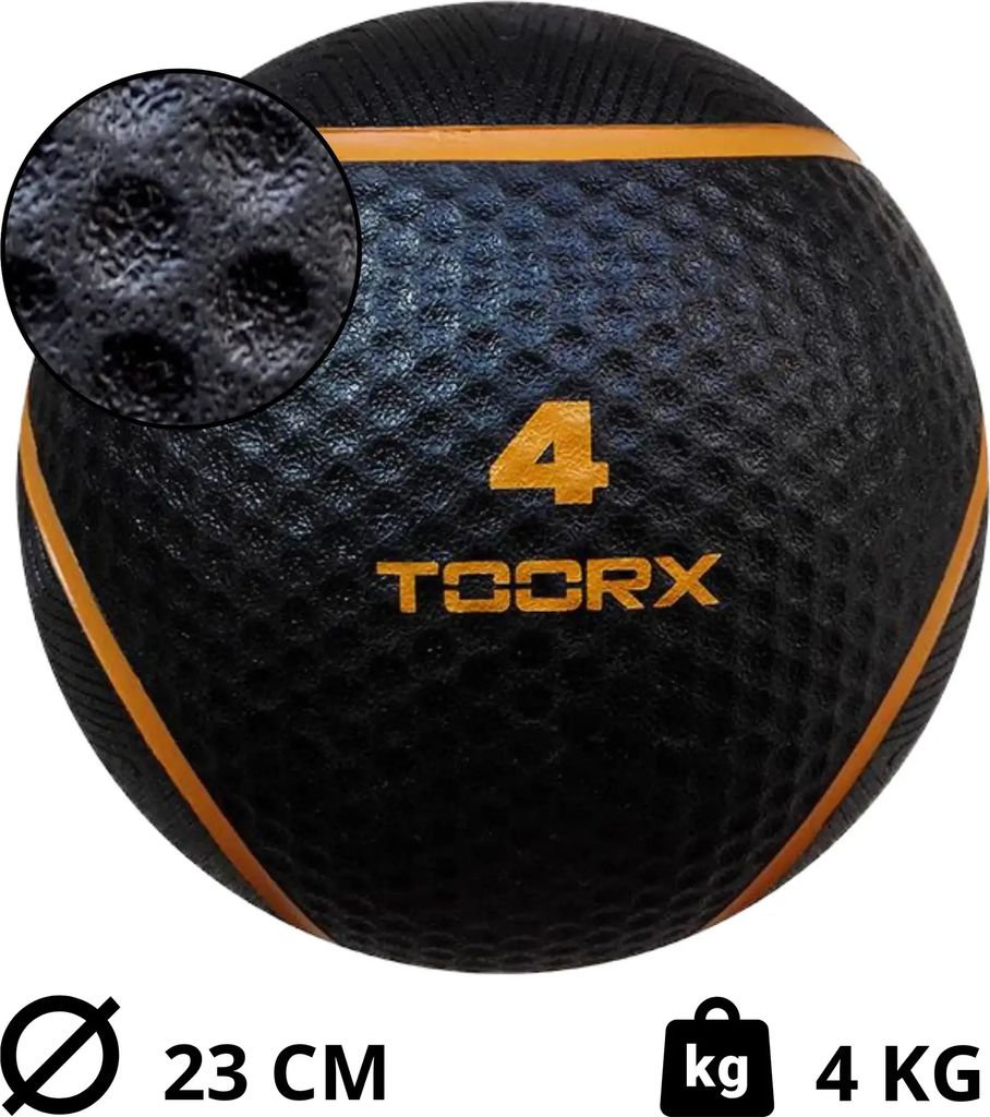 Toorx Fitness Medicine Ball 4 kg - Schwarz/Orange