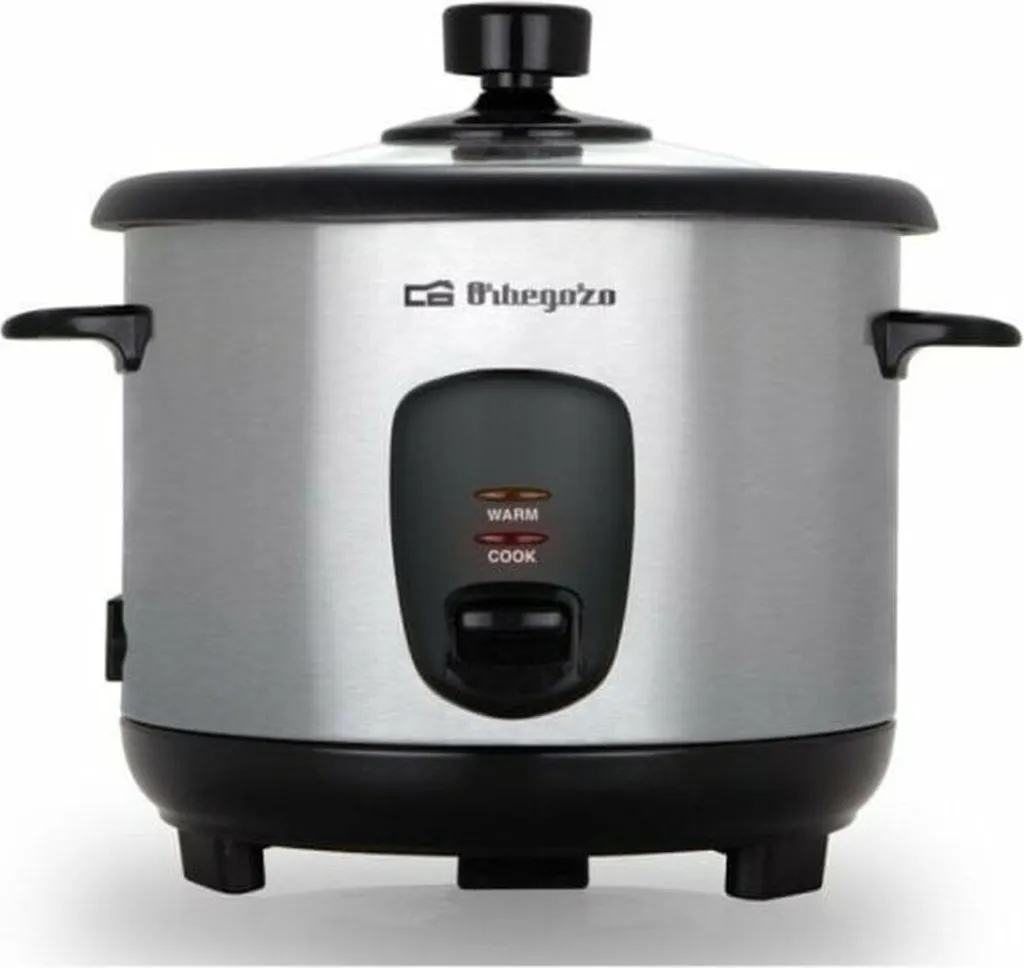 Autocuiseur à riz 1 Litre Orbegozo en acier noir pour une cuisson idéale
