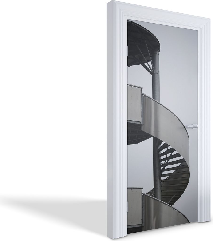 Innentür Folie Modern Selbstklebende Wandsticker Personalisiert - Metalltreppe - 95 x 205 cm