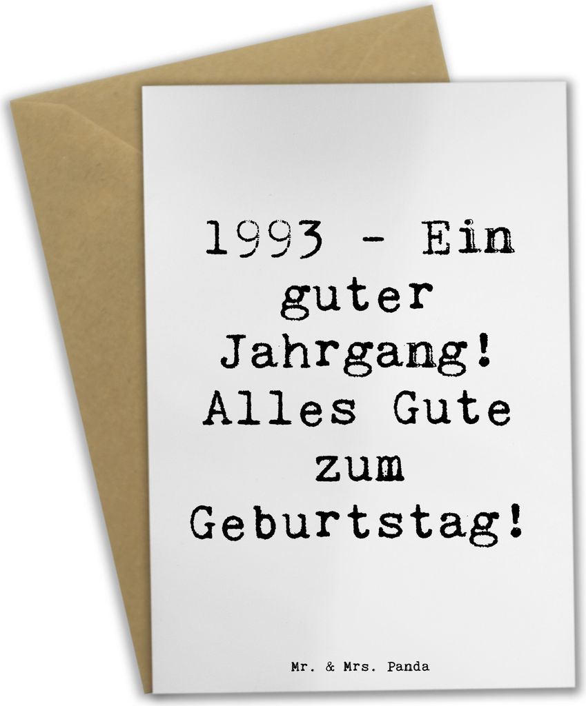 Mr. & Mrs. Panda Glückwunschkarte Spruch 1993 Geburtstag - Weiß - Geschenk, besonderer Gruß, osterkarte, Jubiläum, Erinnerungen, glückwunschka...
