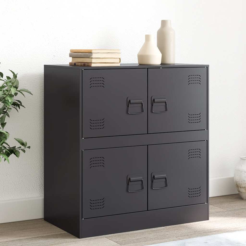 vidaXL Sideboard noir 67x39x73 cm acier Image du produit 