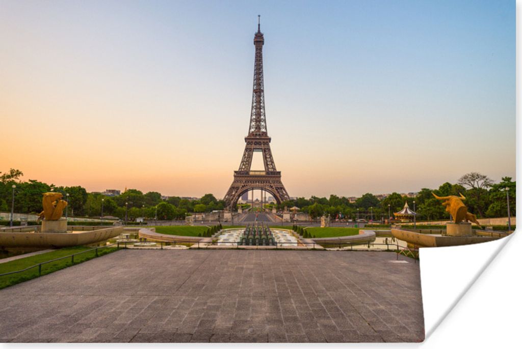 MuchoWow Poster Paris - Eiffelturm - Sonnenaufgang 30x20 cm - Plakate - Print