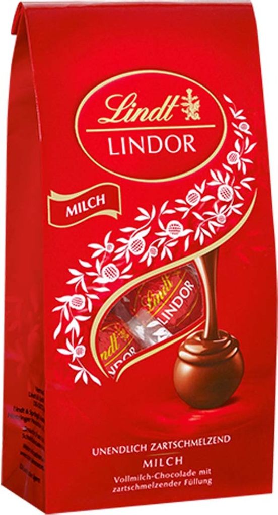 Lindor Kugeln Milch Schokolade mit einem zartschmelzendem Produktbild 
