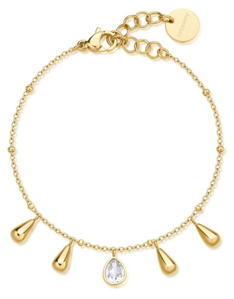 Gourmette femme en plaqué or et charms gouttes Tear Drop Perfect BPC20