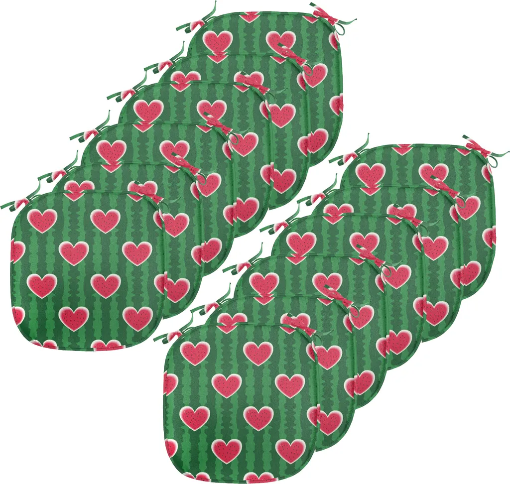 Aménager sa Salle à Manger avec 12 Coussins de Chaise Vert et Corail