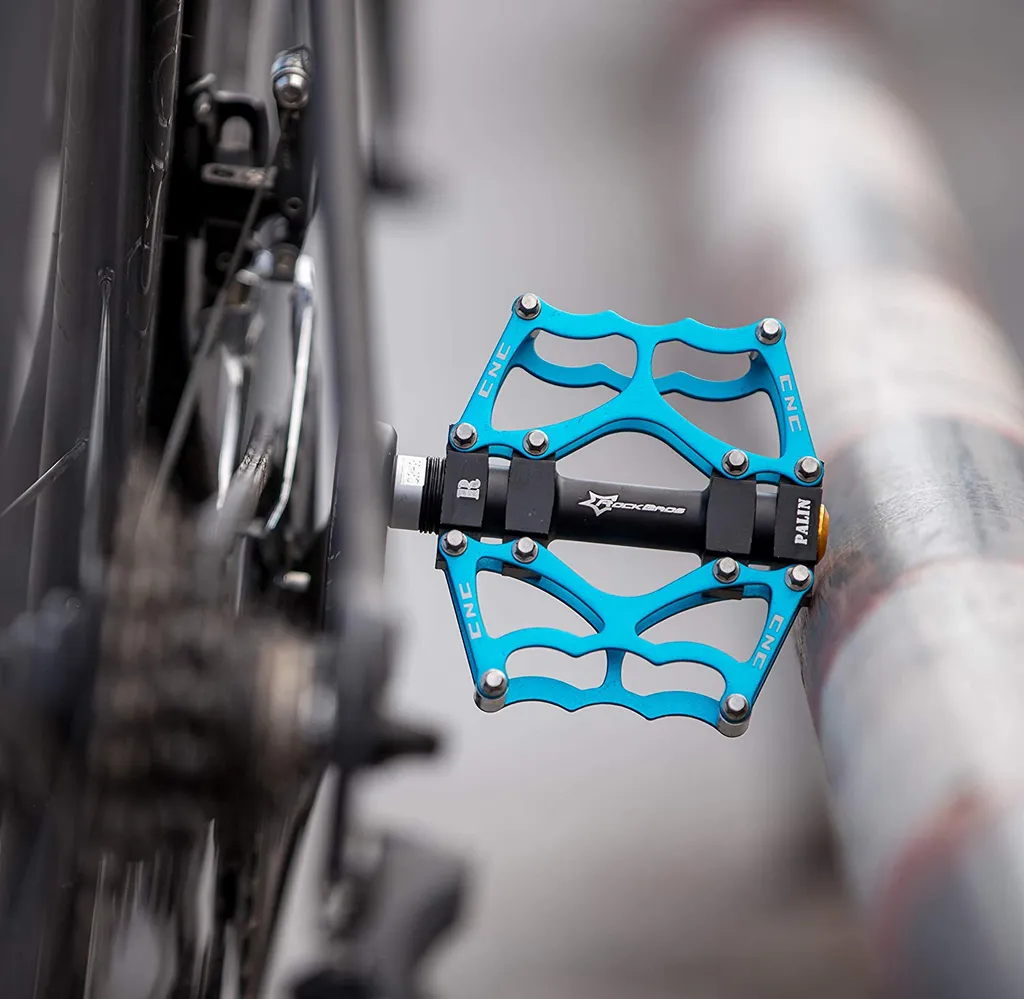 Pédales de Vélo de Route Légères Bleues avec Roulement de Précision - 4