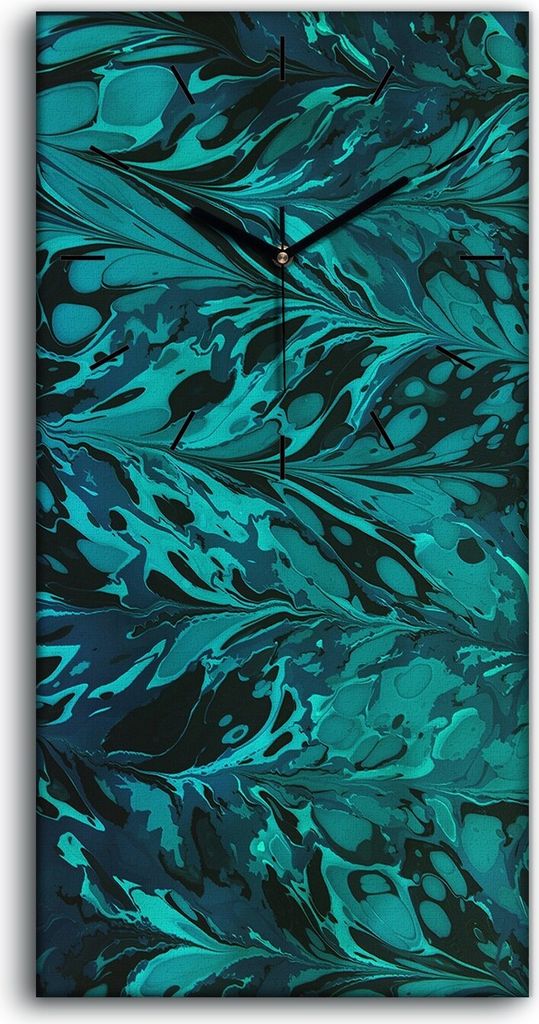 Wandbild Leinwand Bilder Wanduhr Geräuschlos 30x60 Malerei Abstrakte Kunst - schwarze Hände
