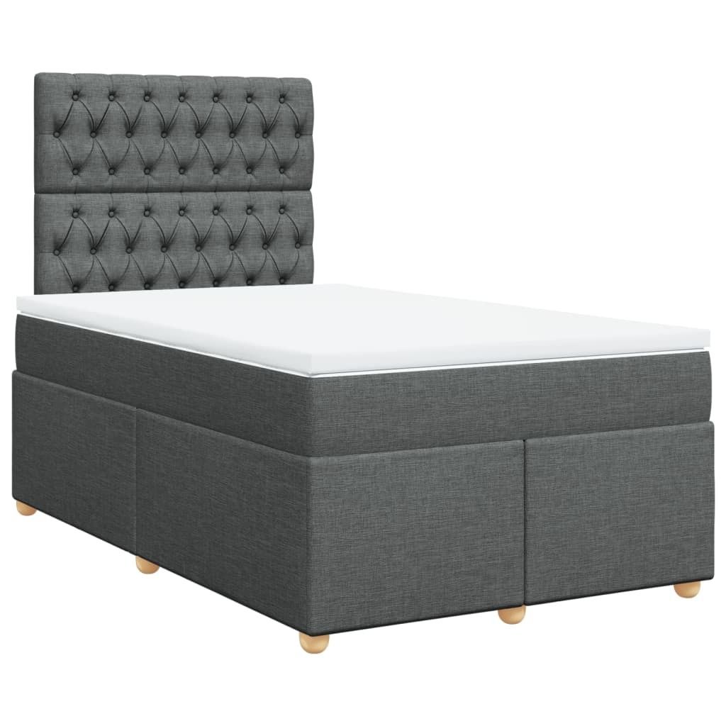 "WINTER SALE"Boxspringbett Modernes/Doppelbett - Polsterbett Erwachsene/r /Kind - mit Matratze Dunkelgrau 120x200cm Stoff - Klassische Betten NeuM...