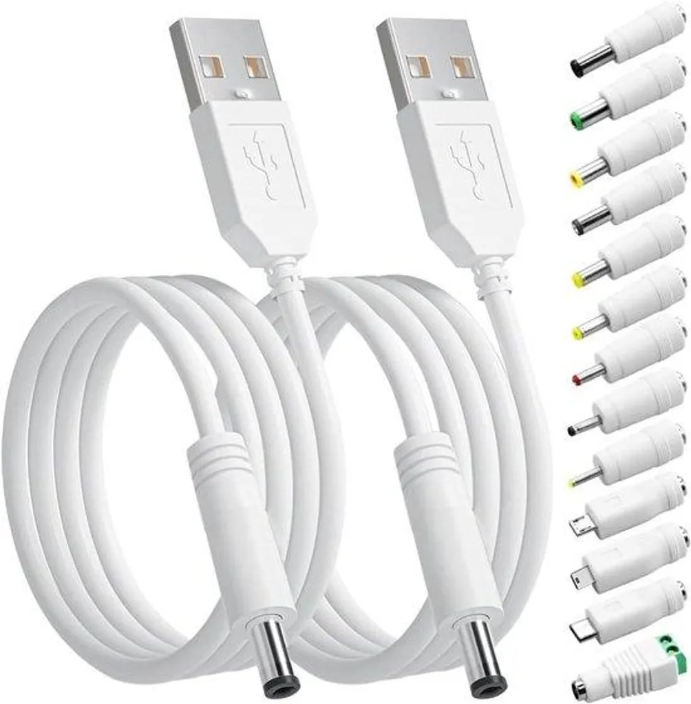 Cordon d'alimentation universel 13-en-1 long 15m avec fiches DC noir