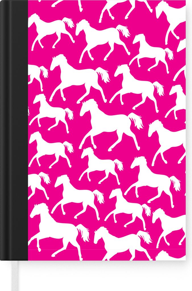 MuchoWow Notizbuch Tagebuch Haushaltsbuch Notebook A5 Pferde - Rosa - Weiß - Mädchen - Kinder - Mädchen - Notizblock - Notizheft - Notebook - ...