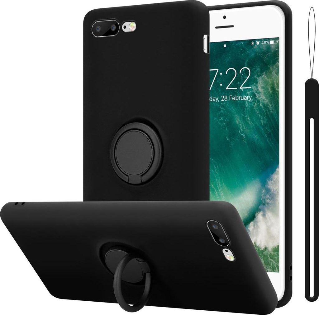 Cadorabo Hülle für Apple iPhone 7 PLUS / 7S PLUS / 8 PLUS Schutz Hülle in Schwarz Handyhülle TPU Etui Case Cover