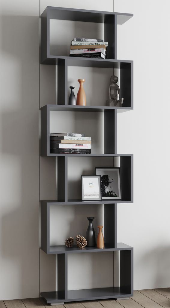 VCM Holz Raumteiler Stand Regal Bücherregal Deko Bücher 6 Fächer Standregal Palusa L