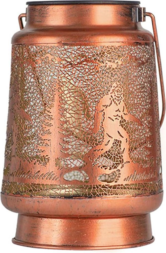 Sasquatch Solarlaterne, Vintage, hohles Metall, wasserdicht, Hängeleuchte für den Außenbereich, Garten, Hof, Terrasse, Rasen, Weg, Savage, dekor...