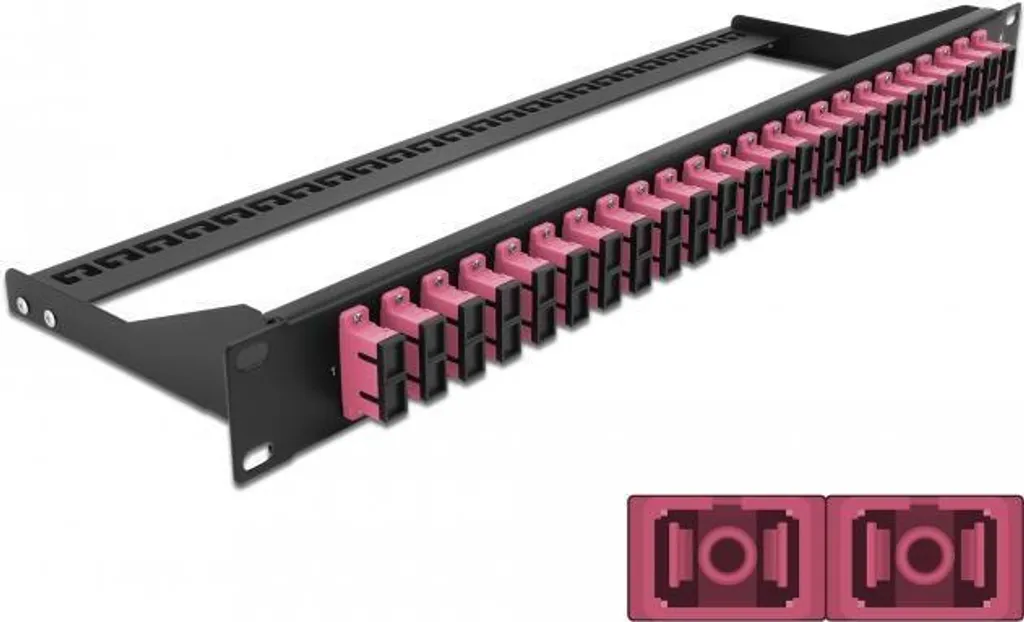 Patchpanel Fibre Optique DELOCK violet 24 Ports SC Duplex Multimode