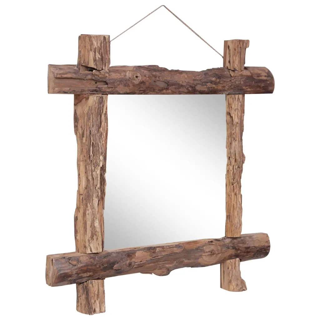 Miroir bois massif 70x70 cm vidaXL - Solution déco murale authentique - 6