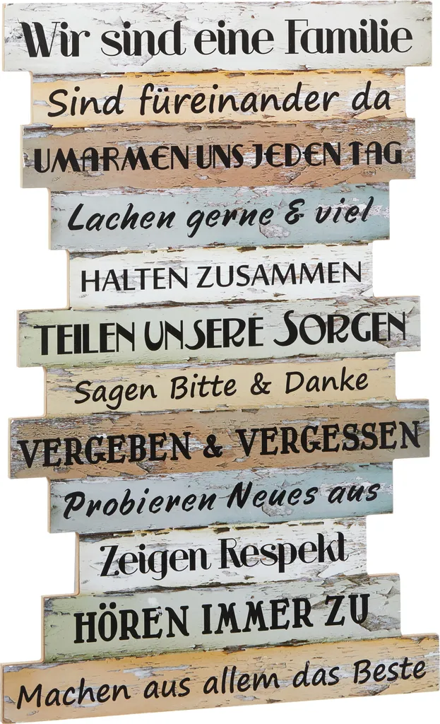 Wandschild Dekoschild Familie Regeln Schild Kaufland.de