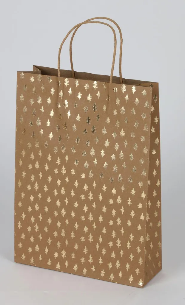 24 Sacs Cadeaux Noël avec Poignées - Papier Kraft Épais et Résistant Brun