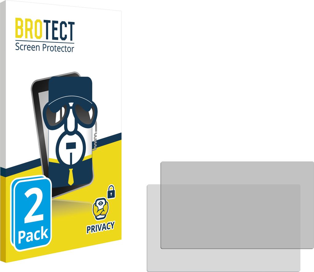 2x BROTECT Sichtschutzfolie für Standardgrößen mit 10.9 cm (4.3 Zoll) Displays 96.5 x 55.3 mm Anti-Spy Privacy Sichtschutz Blickschutz Folie Bla...