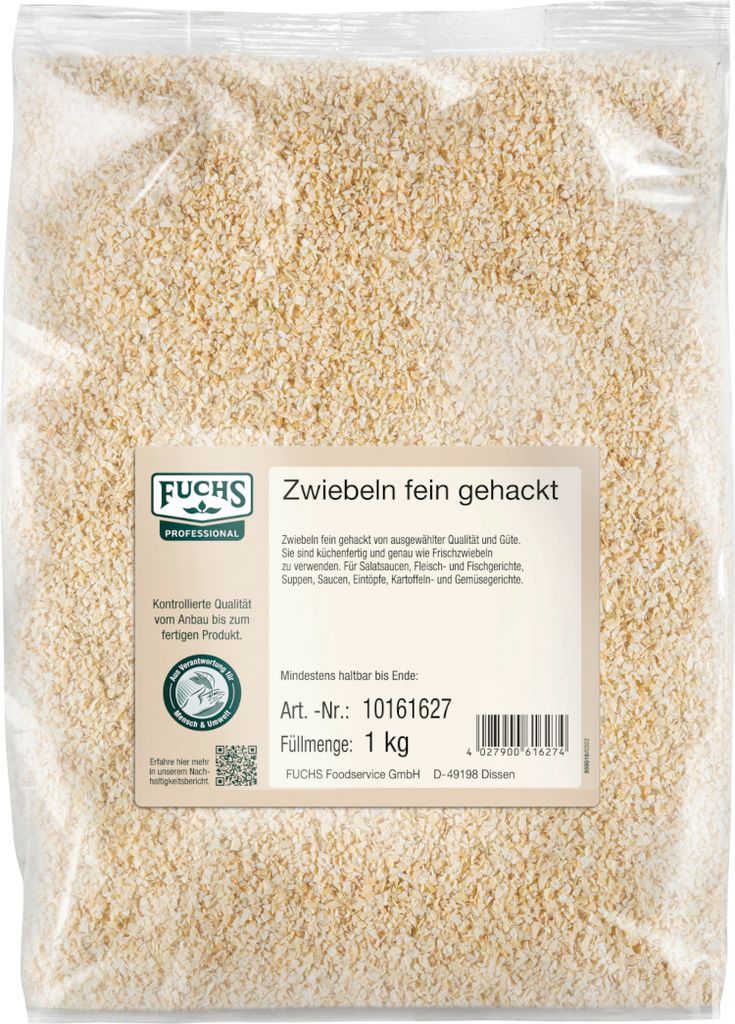 Fuchs Foodservice Zwiebeln fein gehackt getrocknet Beutel 1000g