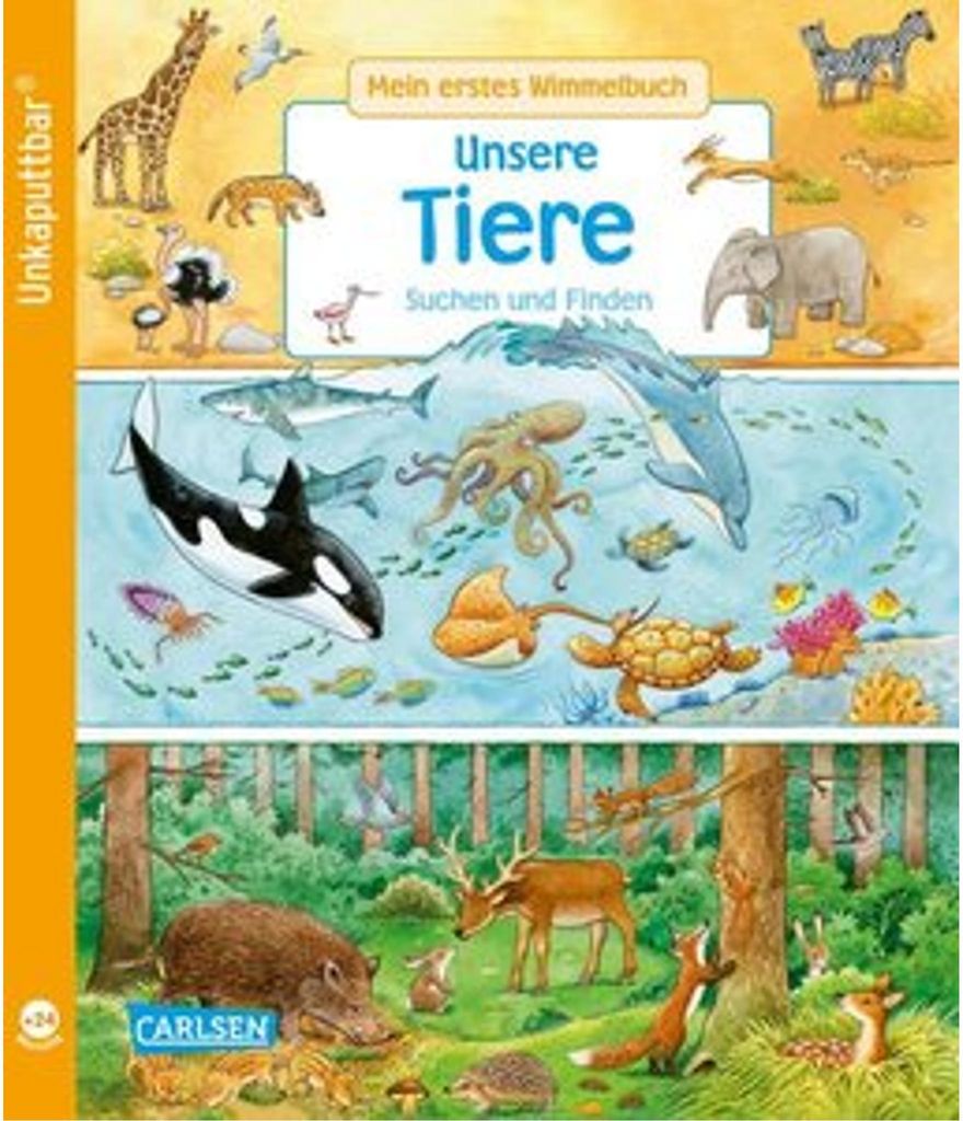 Unkaputtbar: Mein erstes Wimmelbuch: Unsere Tiere Produktbild 