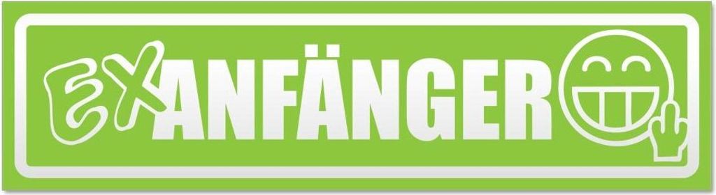 Kiwistar Ex Anfänger invertiert Magnetschild Schild magnetisch - 20cm Lindgrün - Magnetfolie für Auto PKW Kfz