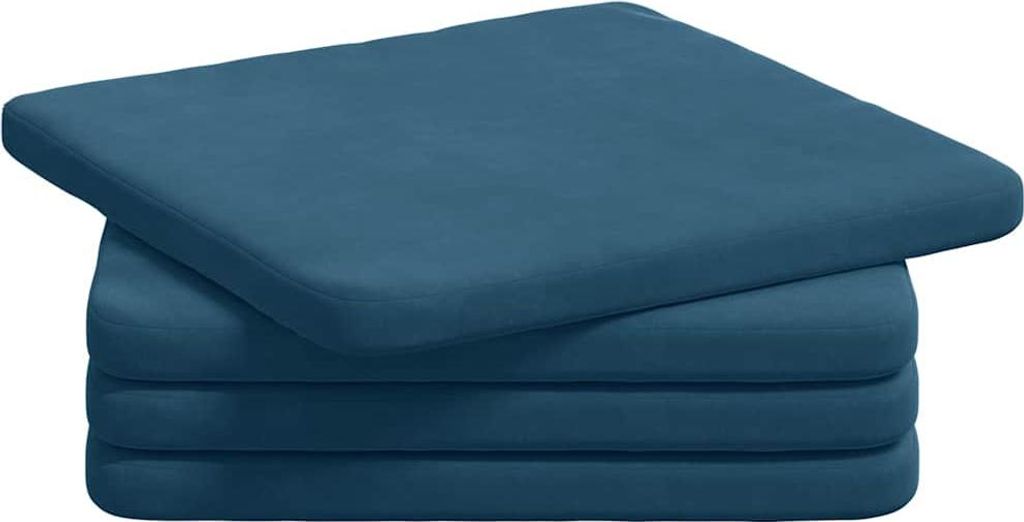 vidaXL Sitzkissen 4 pcs Blau 40 x 40 x 3 cm Samt
