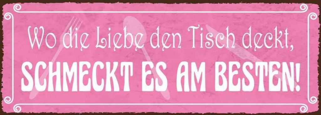 vianmo Holzschild 10x27 cm wo Liebe schmeckt es am besten Dekoration