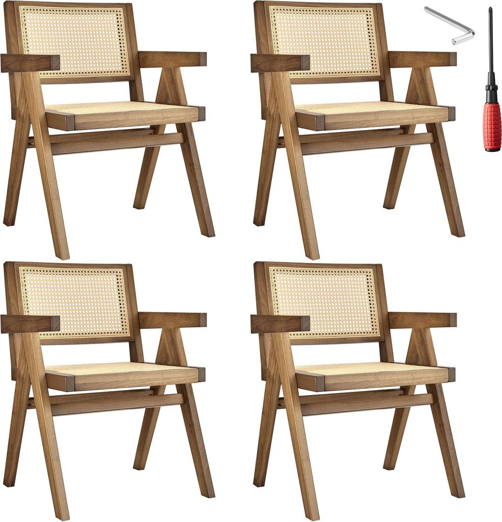 tectake® Armlehnstuhl Lissy Boho-Stil 59 x 56,5 x 82,5 cm, Produktbild 