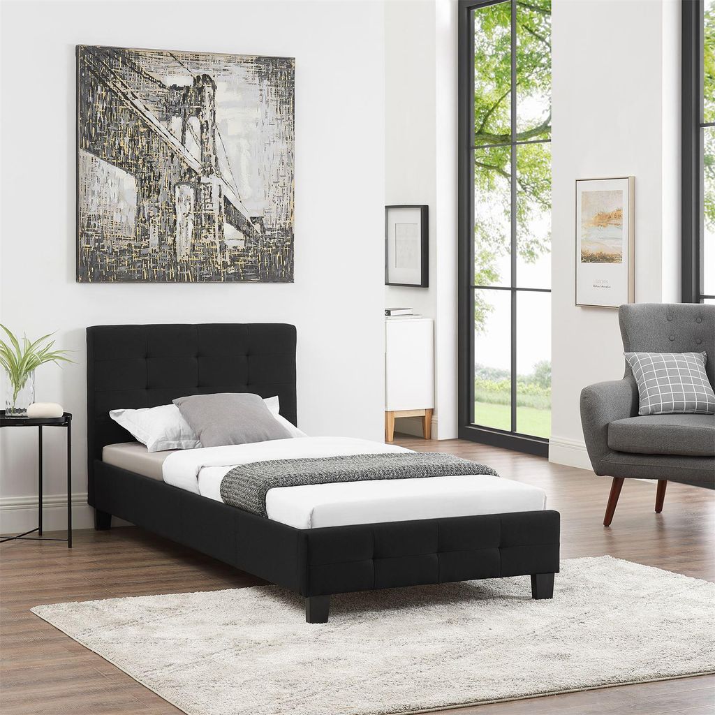 Polsterbett OHIO Bettgestell 90 x 200 cm Einzelbett Produktbild 