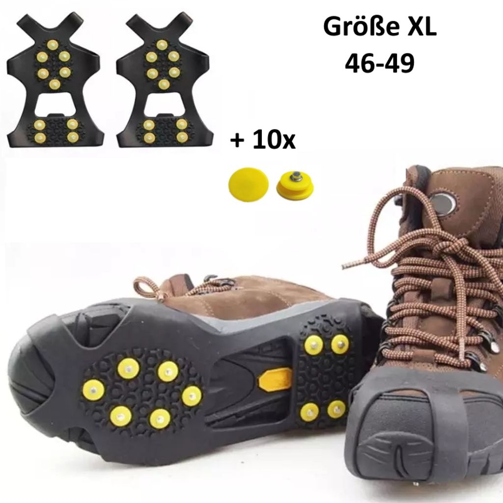 Anti Rutsch Schuh Spikes Schuhspikes Eiskrallen Ice Grips für Sports 3 Größe DE
