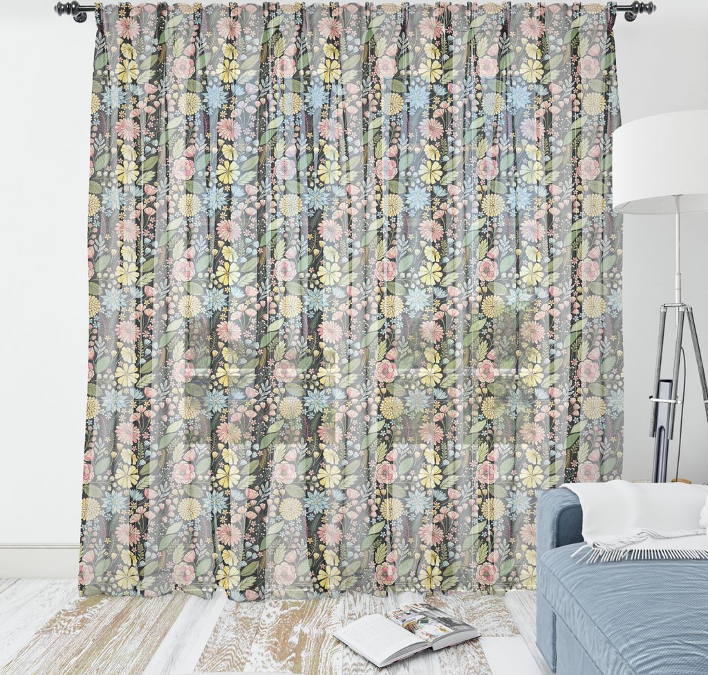 ABAKUHAUS Botanisch Wandteppich, Vintage Design Sommer Flourishes Petals Knospen Frühlingswiese, Wohnzimmer Schlafzimmer seidiges Satin Wandtuch,...