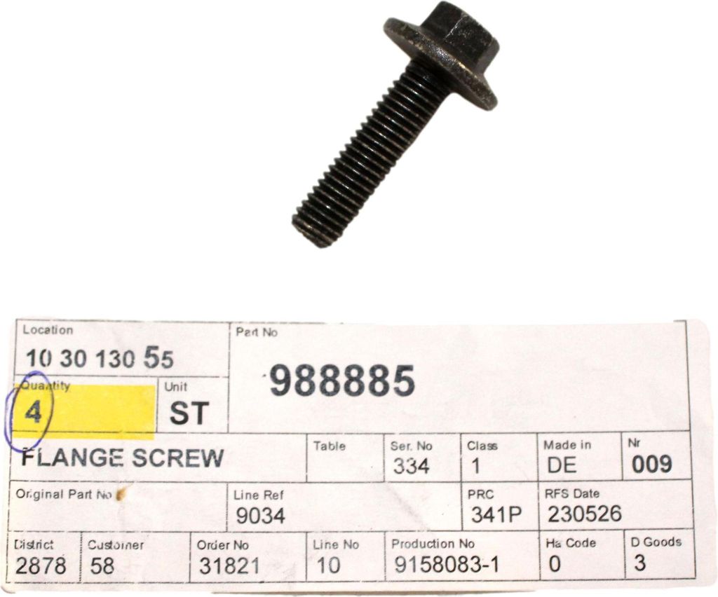 VOLVO Original Türscharnierbolzen M8x30 OE 988885