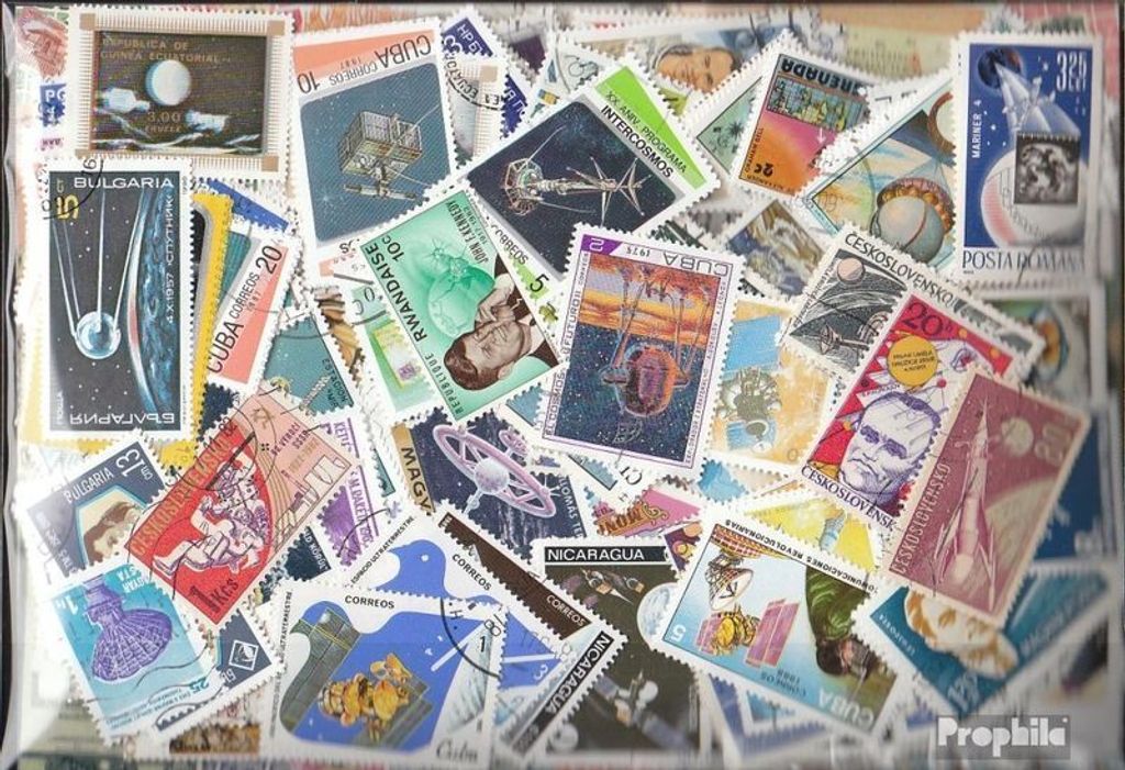 Briefmarken Motive 1.000 verschiedene Weltraum + Raketen Produktbild 