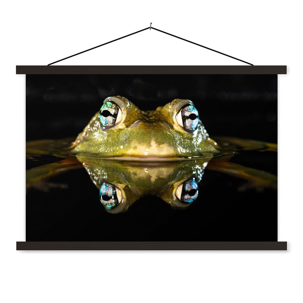 MuchoWow Textilposter Frosch - Augen - Porträt 150x100 cm mit schwarzem Rahmen - Schlafzimmer
