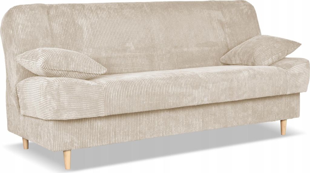 Family Meble Couch Belito Schlafsofa Schlafcouch mit Bettkasten Freistehendes Lounge Sofa Bequem zum Entspannen Wohnzimmer Wartezimmer Beige