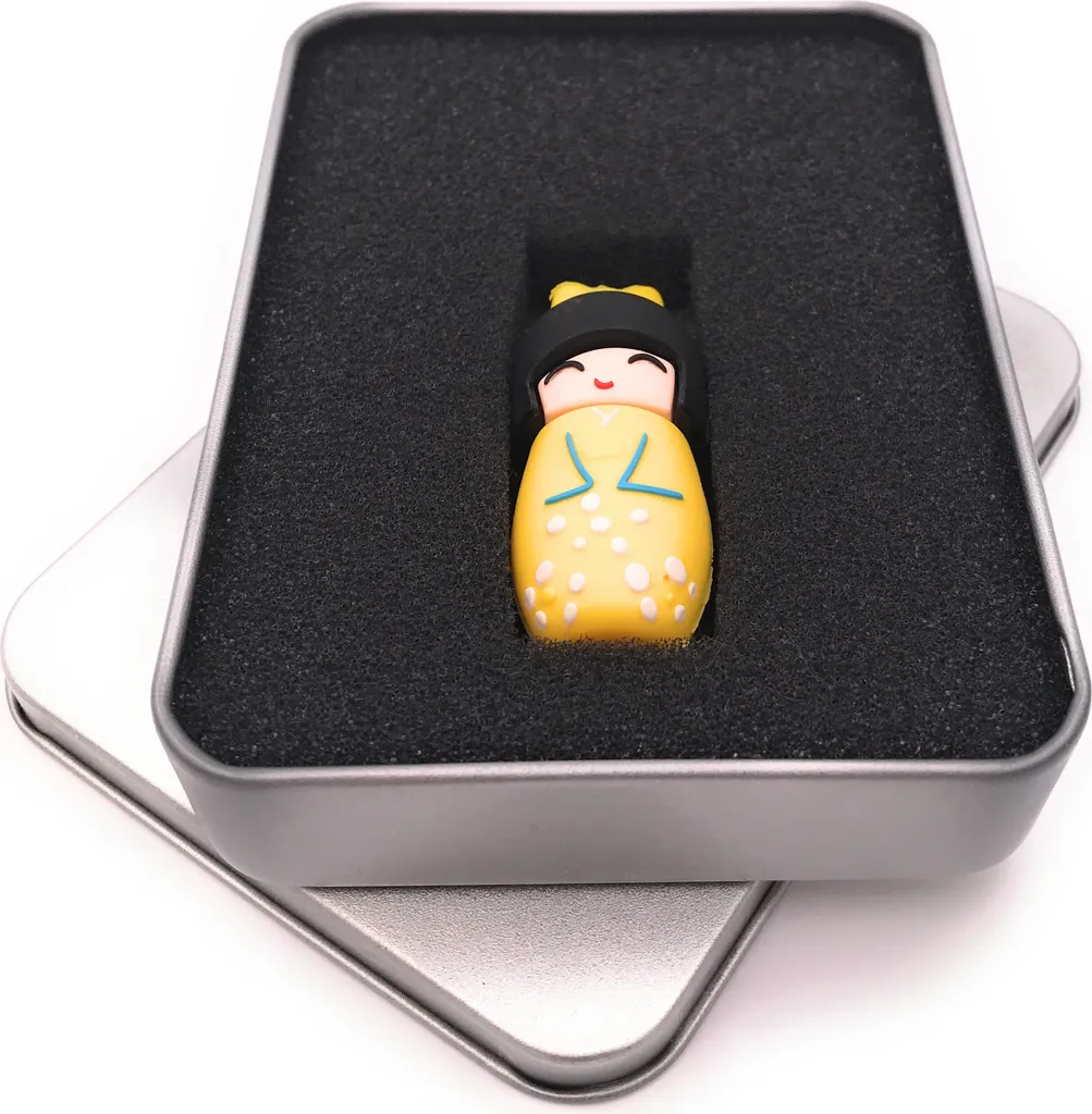 Onwomania Matryoshka Doll Yellow Chiavetta USB in confezione regalo in alluminio 64 GB USB 3.0