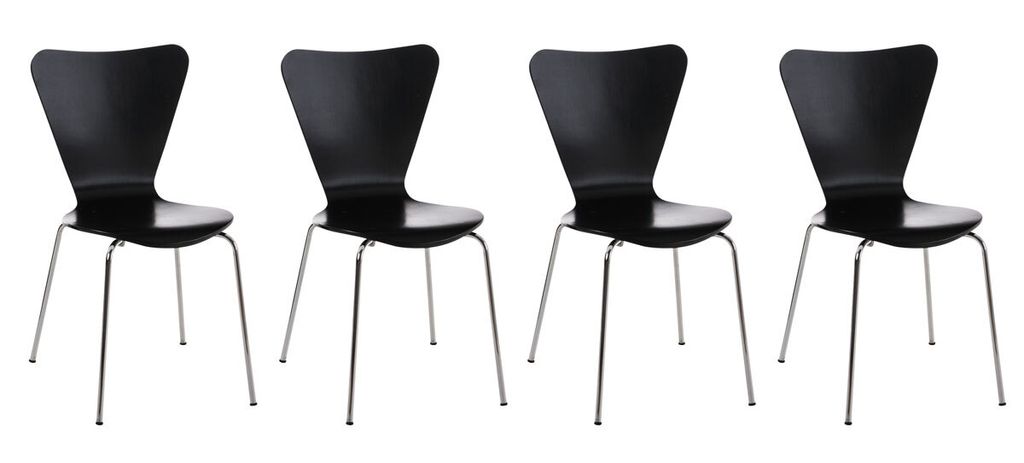 CLP 4er Set Besucherstuhl Calisto stapelbar Farbe:schwarz