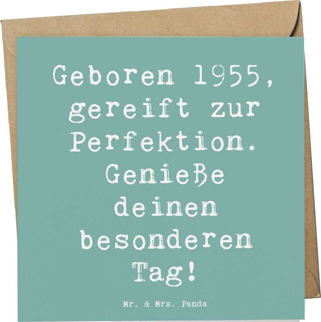 Mr. & Mrs. Panda Glückwunschkarte Spruch 1955 Geburtstag - Meeresbrise - Geschenk, Geburtstagsgruß, Geburtstagsgeschenk, Erinnerungen, doppelkart...
