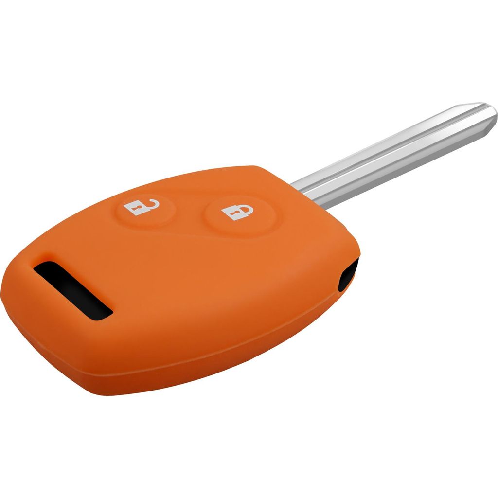 PhoneNatic Silikon Schlüssel Hülle kompatibel mit der Honda CIVIC / Accord / FIT 2-Tasten Fernbedienung in orange Funkschlüssel 2-Key